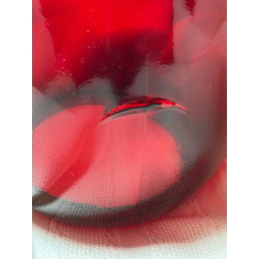 Vintage Dietz Fitzall Loc-Nob Ruby Red Glass Lantern Globe Syracuse NY USA 6.5in